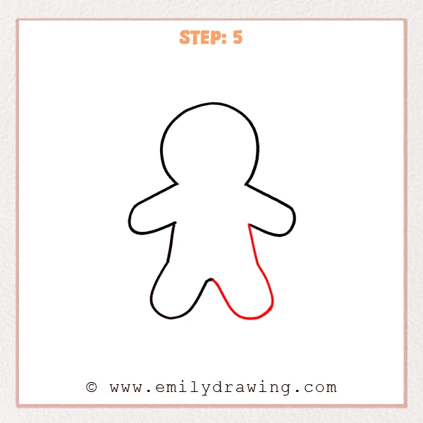 how to draw a gingerbread man - Step 5